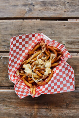 Top view of poutine