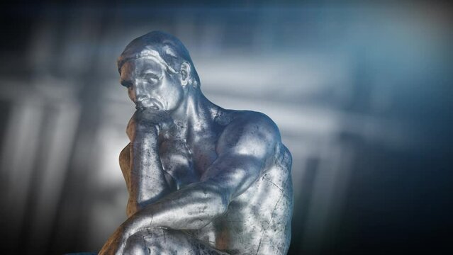thinker man, a concept of the philosophy of learning and logic 3d render