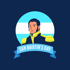 San Martin day. International celebration day vector template. Festival worldwide illustration. Fit for banner, cover, background, backdrop, poster. Vector Eps 10.