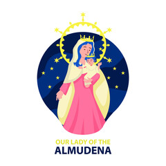 La Almudena day. International celebration day vector template. Festival worldwide illustration. Fit for banner, cover, background, backdrop, poster. Vector Eps 10.