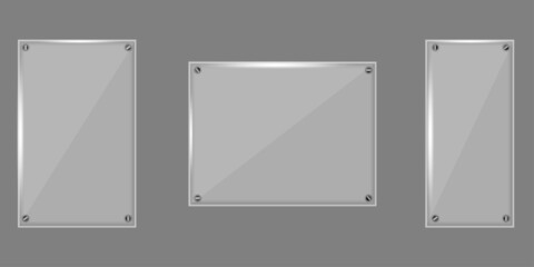 glass frame. Banner template design. Mockup frame design. Vector illustration. Stock image.