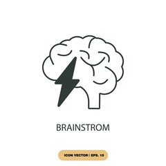 brainstrom icons  symbol vector elements for infographic web