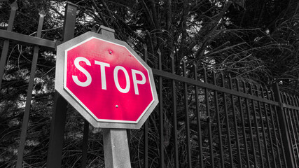 stop sign on the road