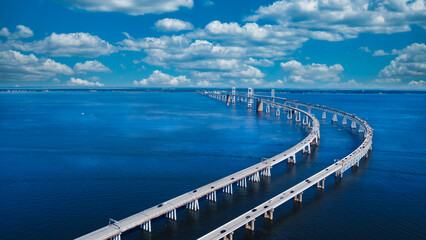 Two bridges connecting Annapolis, MD and Kent Island in Maryland