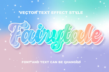 fairytale holographic color sparkling 3d editable text effect font style template banner poster background wallpaper banner poster flyer