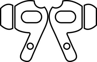 Airpod icon vector. Headphones sign, Airpods pro symbol line art.eps