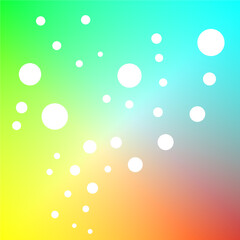 Vector gradient green, blue, yellow and red. There is a white bubble in the middle