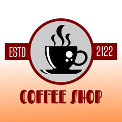 Retro Coffee shop badge logo design. Perfect for modern coffee shop joints. Vintage Style. Vector Illustration
