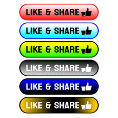 Like and share icon.  Vector illustration