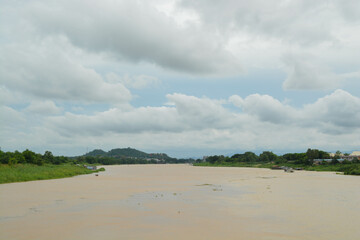 View of confluence of the Ping and Nan rivers The origin of the Chao Phraya River at PASAN, Nakhonsawan Province.