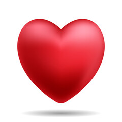 Perfect red heart vector isolated