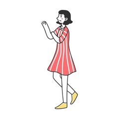 Selfish young girl with arrogant and angry behavior flat vector illustration. Characters standing lonely in pride