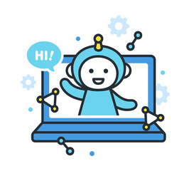 自動応答するチャットボットAI。