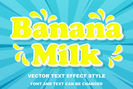 banana milk 3d editable text effect font style template banner flyer background wallpaper banner poster flyer