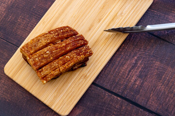 crispy pork belly yummy on table