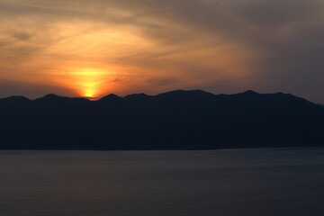 比良山系の日没