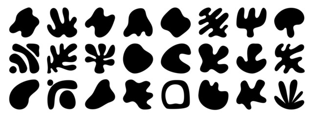 Abstract hand drawn element vector set. Contemporary modern organic shape doodle design collection for background, wallpaper, wall arts, fabric and prints.