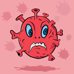 Bacteria cartoon Illustration