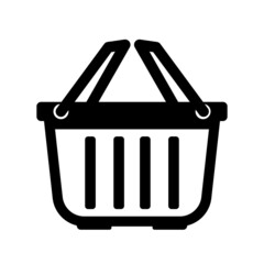 Black Outline Shopping Cart Basket Checkout Icon Vector