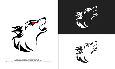 Fototapeta premium logo illustration vector graphic of wolf head in tribal style