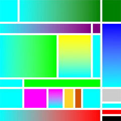 Vector gradient of various colors in multiple lines or square. Red, blue, green, yellow, brown, white, grey, purple and black