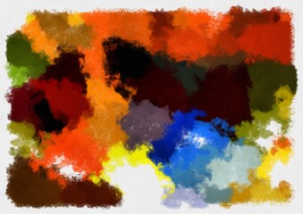 Obraz premium Illustration style background image abstract pattern various vibrant colors watercolor style illustration impressionist painting.
