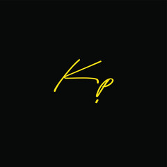 Fototapeta na wymiar Logo vector of Kp initial handwriting