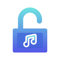 music padlock logo gradient design template icon