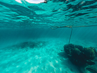 Underwater at the beach on the island