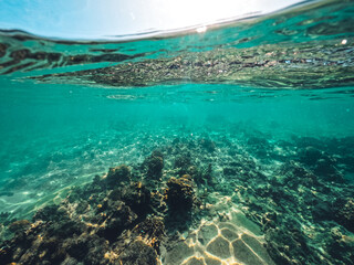 Underwater at the beach on the island