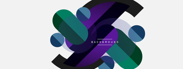 Round geometric shapes lines and circles. Vector template for wallpaper banner background or landing page