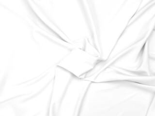 Ripple white cloth curve. texture of silk, satin. Shiny fabric background.
