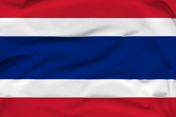 Naklejka premium Thailand national flag, folds and hard shadows on the canvas