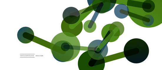 Abstract background. Round dots connected by lines. Trendy techno business template for wallpaper, banner, background or landing