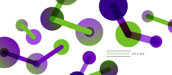 Line points connections geometric abstract background. Circles connected by lines. Trendy techno business template for wallpaper, banner, background or landing