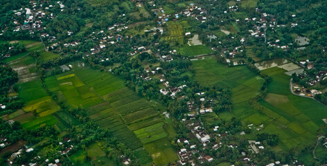 Rice field puzzle.
a series of rice fields from above is like a giant puzzle that is beautifully arranged
