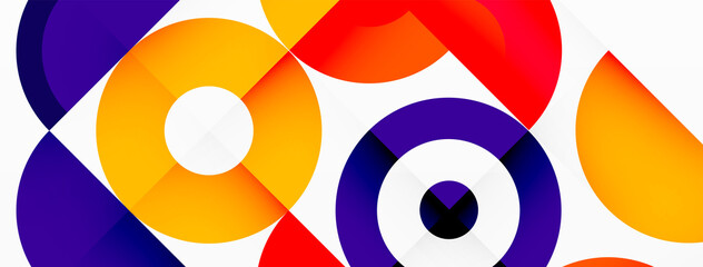 Colorful circle abstract background. Minimal geometric template for wallpaper, banner, presentation