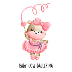 baby girl cow ballerina. Vector illustration