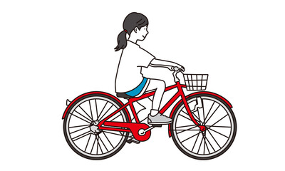 自転車に乗るアジア人の子供