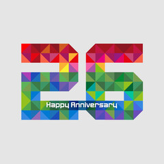 Vector abstract, modification number 26 for symbol or icon celebration twenty six year happy anniversary.