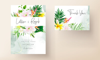 Fototapeta na wymiar beautiful summer floral wedding invitation card