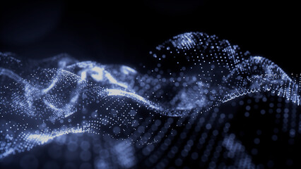 Medical Innovation Concept. Blue, Futuristic Digital Style. 3D Render.