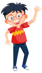 Nerdy boy cartoon character