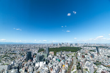 東京風景　地平線と大都会