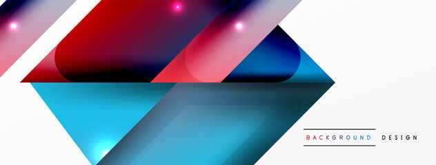 Abstract background. Simple color geometric shapes composition with 3d effect, lights and shadows. Vector Illustration For Wallpaper, Banner, Background, Card, Book Illustration, landing page