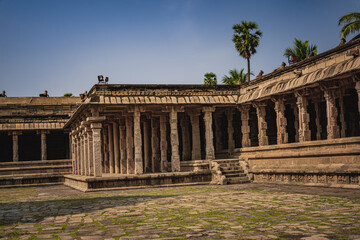 Fototapeta na wymiar Shri Airavatesvara Temple is a Hindu temple located in Dharasuram, Kumbakonam, Tamil Nadu. It was built by Chola emperor Rajaraja-2. The temple dedicated to Shiva. It is a UNESCO World Heritage Site. 