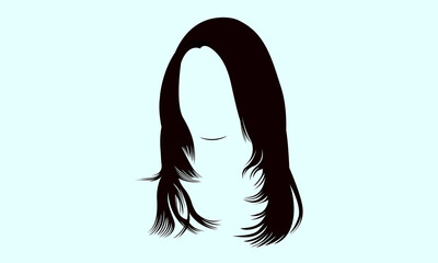 Silhouette  a girls hair vector