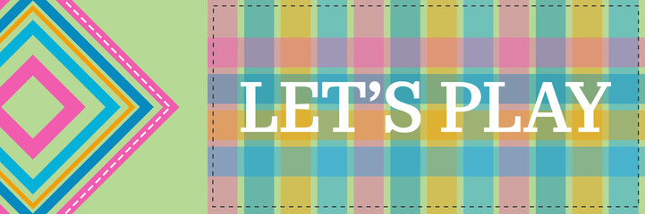Lets Play Green Colorful Textile Stitch Design Horizontal 