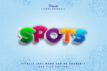 editable cartoon style colorful spots text effect.logo text.typhography logo