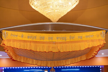 Punjabi Sikh temple gurudwara interiors and decorations